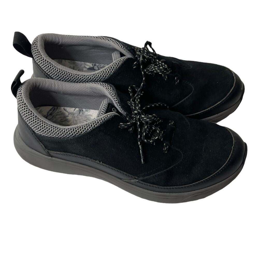 Alegria Black and Gray Slip-On Sneakers